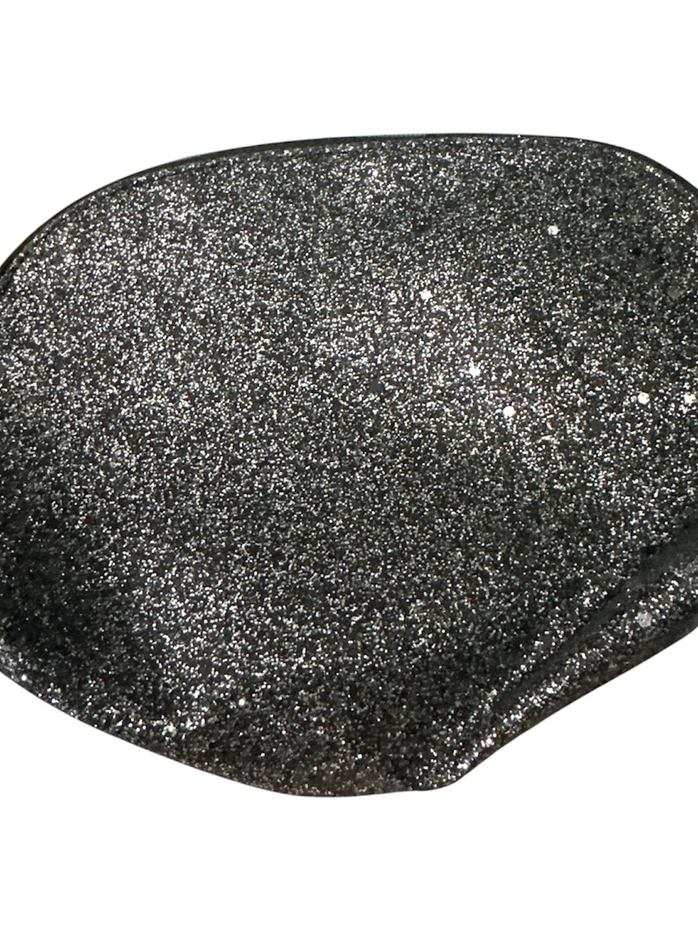 Lancome Sparkle Black Glitter Cosmetic Bag new medium size silver accents